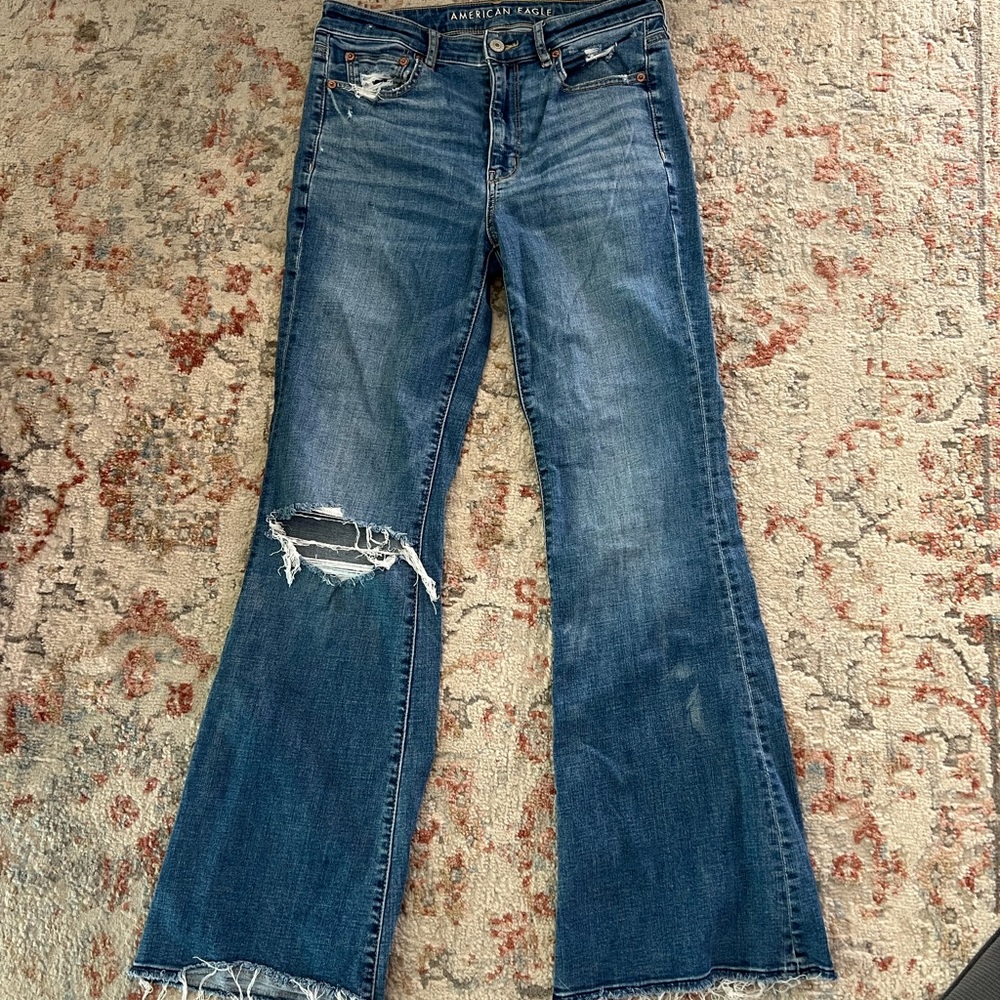 Aerie/American Eagle Mid Rise Boot Cut/Flare Jeans